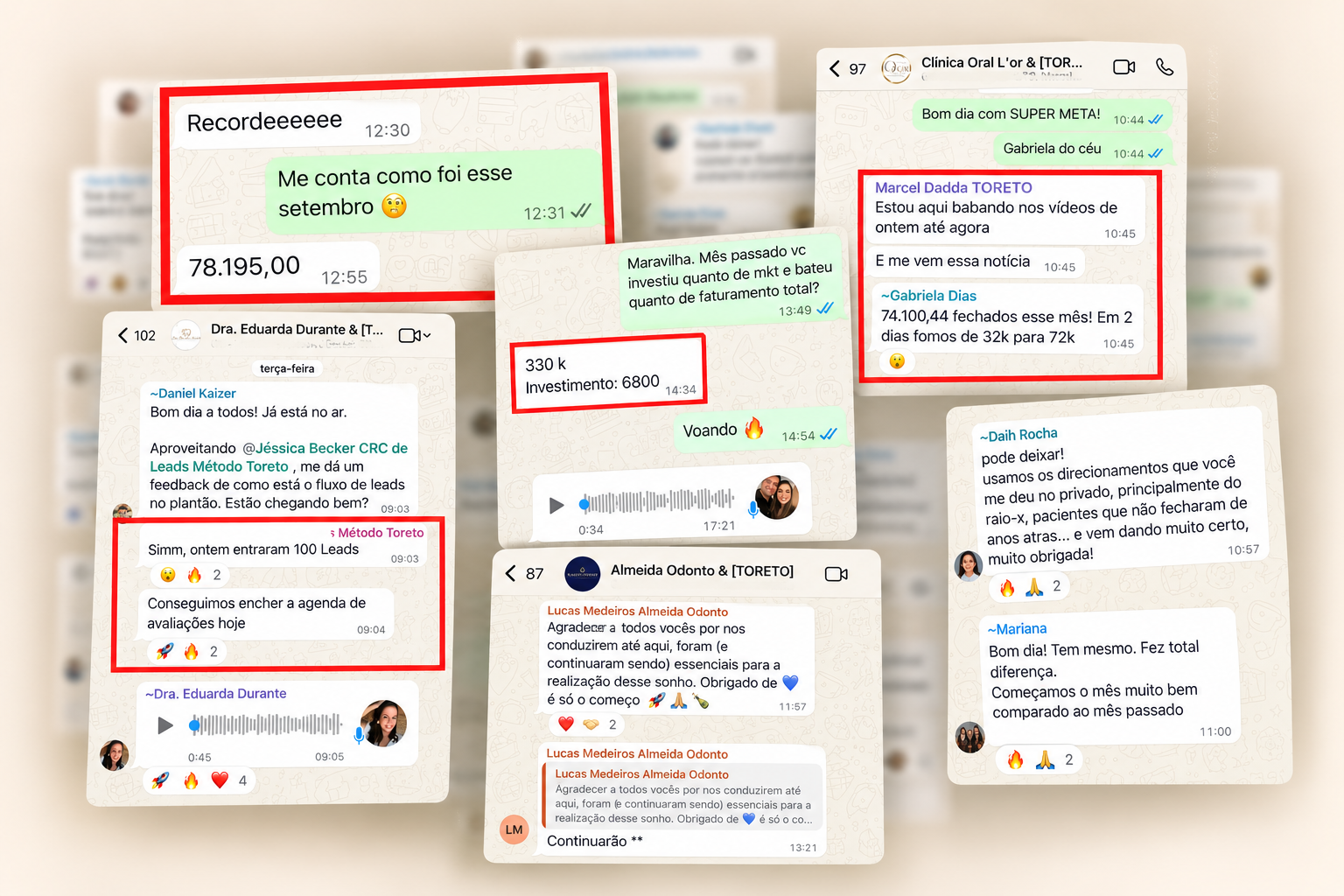 Depoimentos e resultados de clínicas parceiras